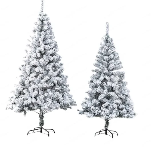 

Flocked Pencil Christmas Tree, Pre-Lit Slim Artificial Holiday Decoration, 7.5Ft Lighted Skinny Snowy Appearance w/Base