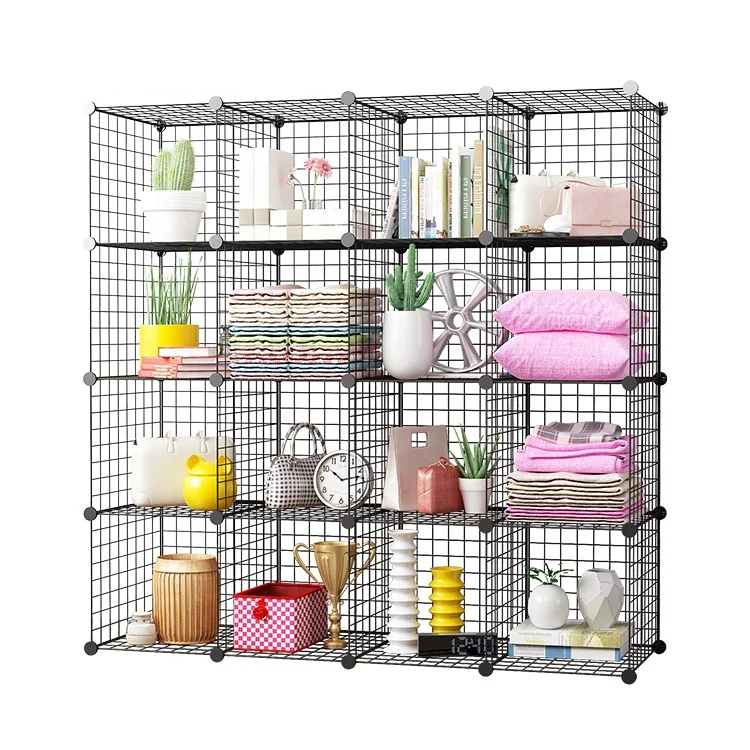 

DIY style metal base for 16 black cube organizer closet cabinet