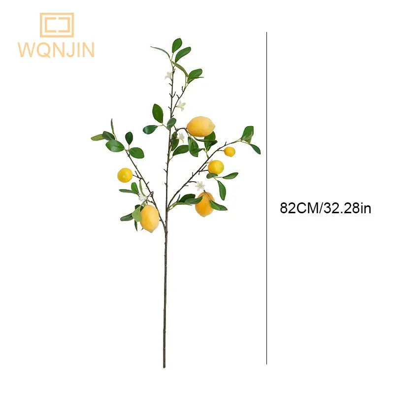 Lemon Branches With Fruit Simulation Green Plants Fresh Home Decoration Photo Props Plastic Fruit Flower Arrangement Fake Flower