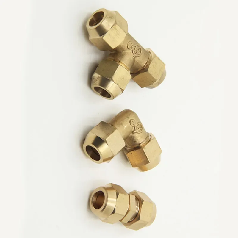 Flared copper pipe fittings Tube OD 6/8/10/12/14/16/19mm Brass Connector Fitting Copper flared fittings