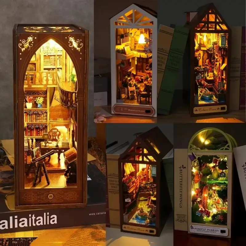 

Набор для самостоятельной сборки книжной полки-украшения «Книжный уголок»: миниатюрный сказочный городок, книжный уголок в виде лесного домика, подставка для книг, игрушка, рождественский подарок