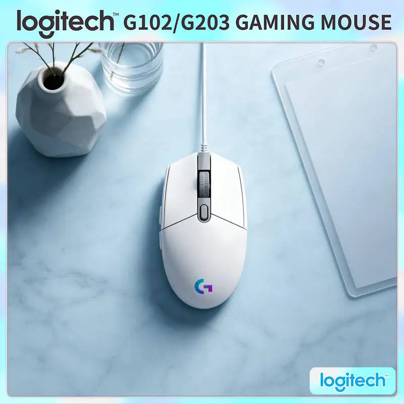 

Logitech G102 Wired Mouse High Precision HERO Sensor Mechanical Buttons RGB Sync for Gaming Work Multitasking