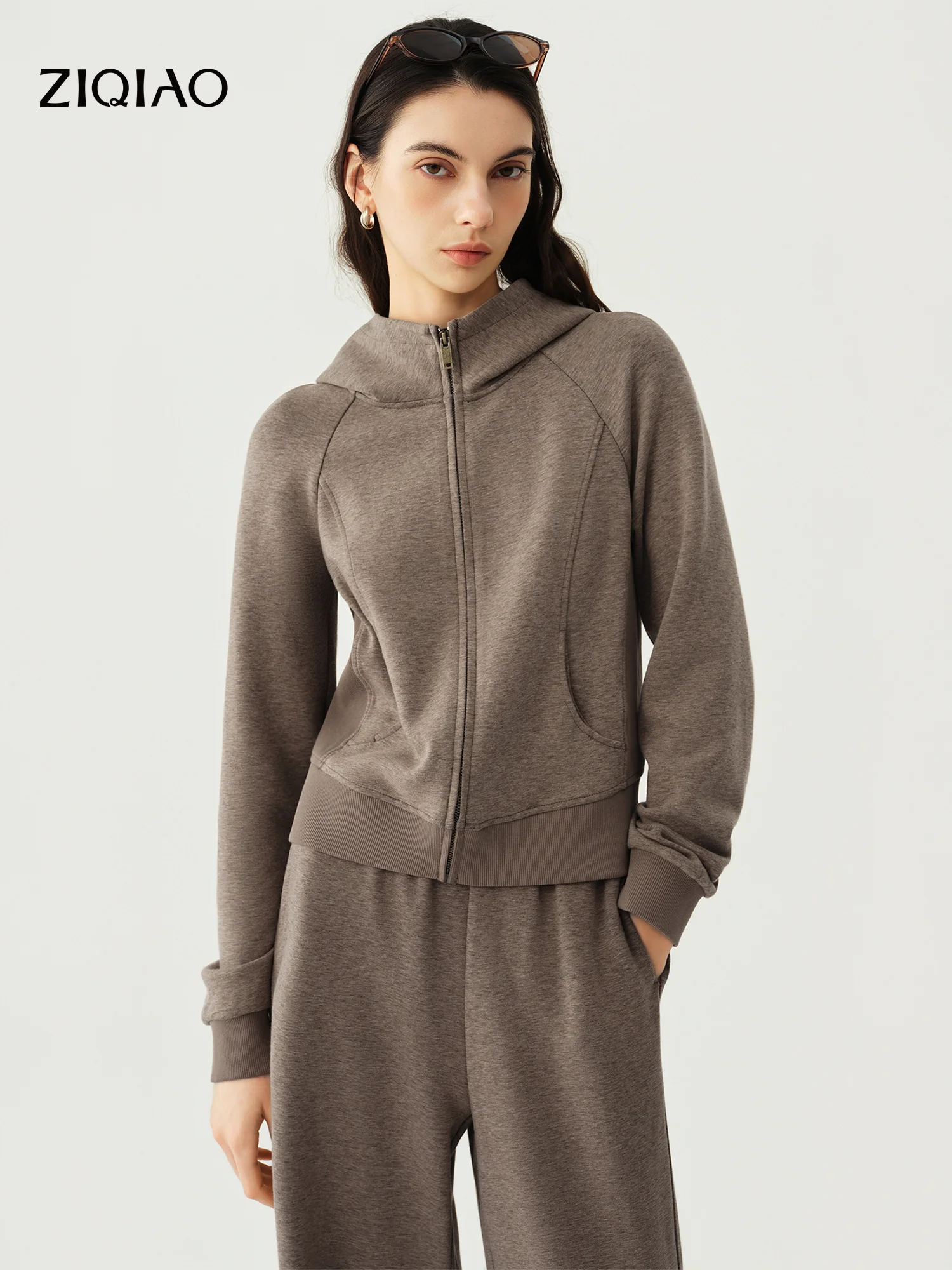 ZIQIAO American Streetwear Style Casual Hooded Jacket Casual Pants Hoodie Set for Women 2026 New Arrival Autumn Outdoor Outfits