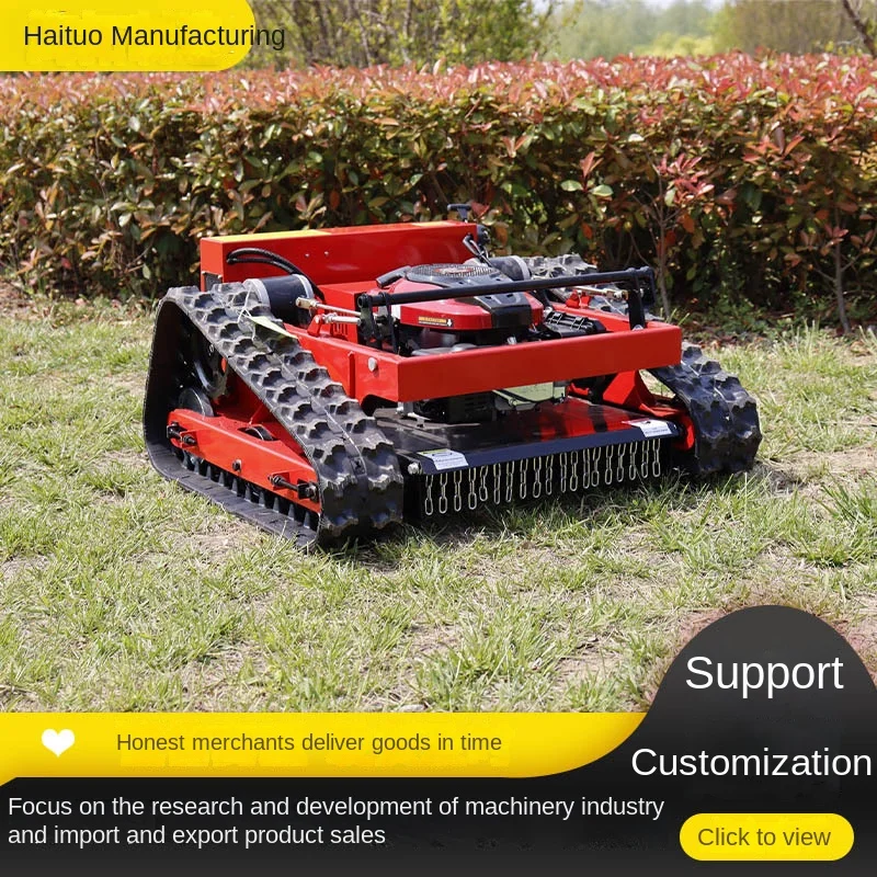 Small Crawler Remote Control Lawn Mower for Wasteland Reclamation Isolation Belt Engineering High Productivity 1 Year Warranty
