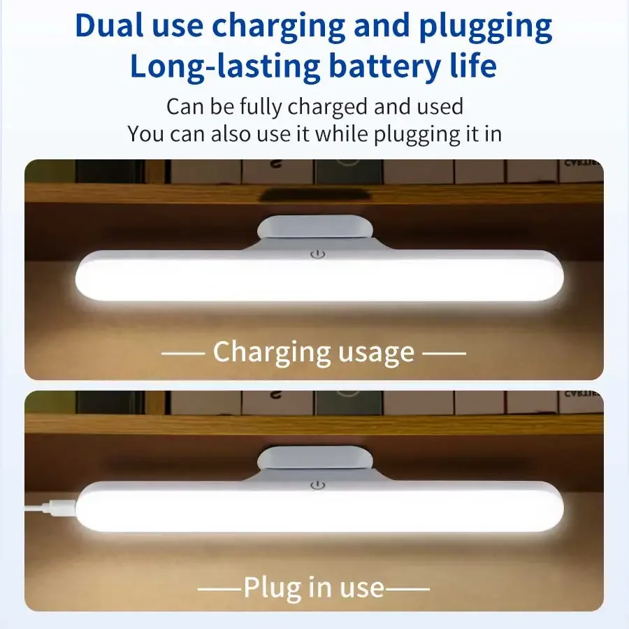أضواء مرآة ماكياج LED المغناطيسي شنقا USB مصباح مكتبي قابل لإعادة الشحن القراءة ضوء عكس الضوء خزانة خزانة عنبر ضوء الليل #4
