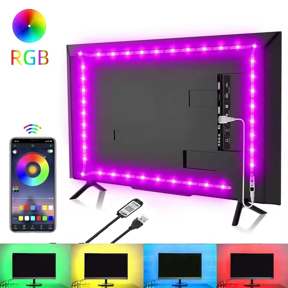1M-30M USB LED Strip Lights APP Control Color Changing Flexible Lamp TV Backlight Diode Tape for Room Decoration