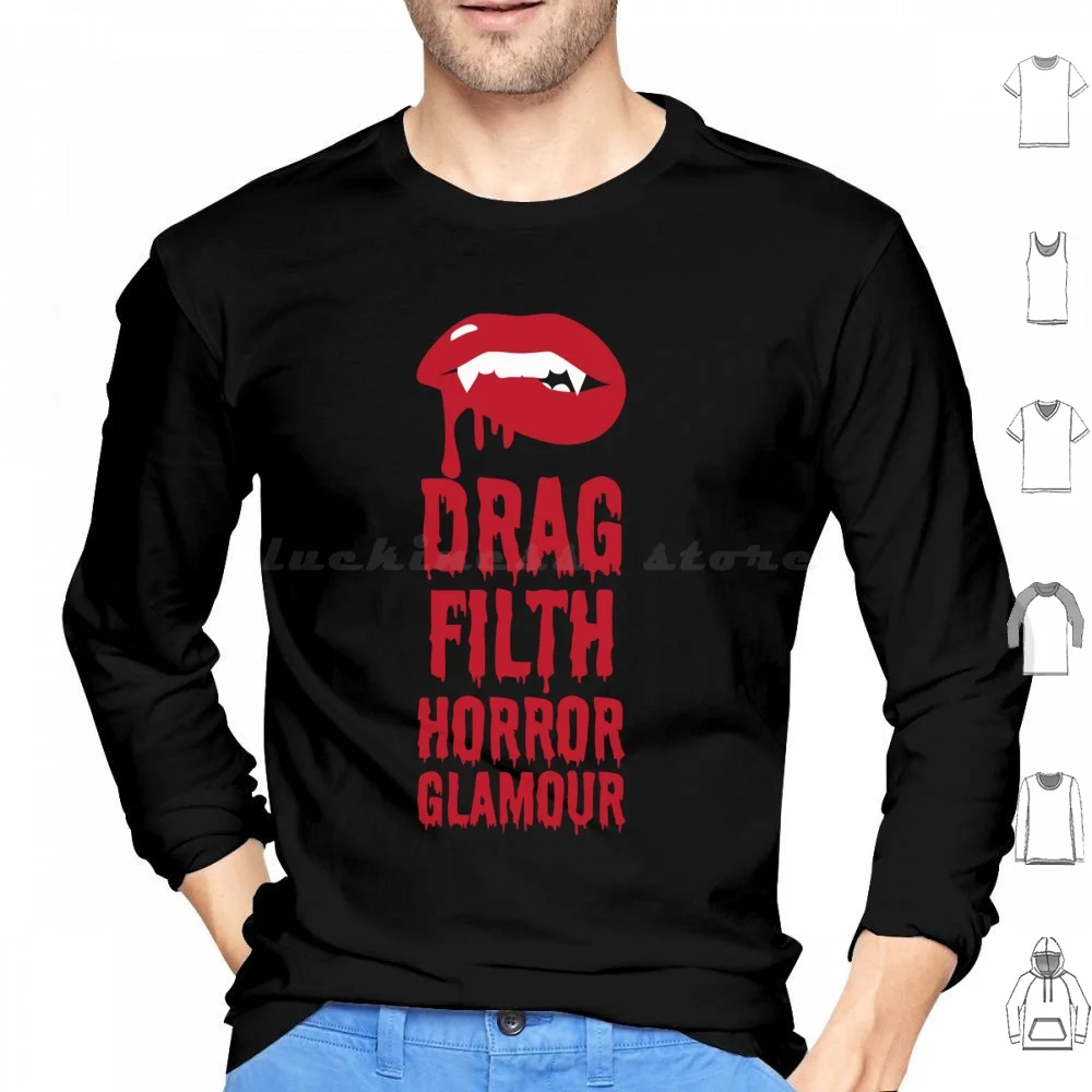 

Толстовка с капюшоном с логотипом Dragula Fangs, хлопковая толстовка с длинными рукавами Dragula Drag Filth Horror Glamour Boulet Brothers