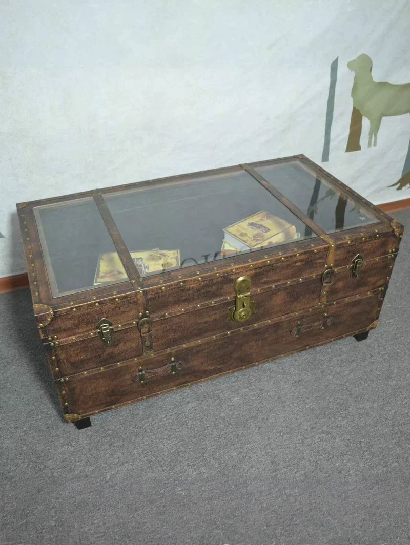 European retro storefront, display cabinet, personalized creative bar, large coffee table