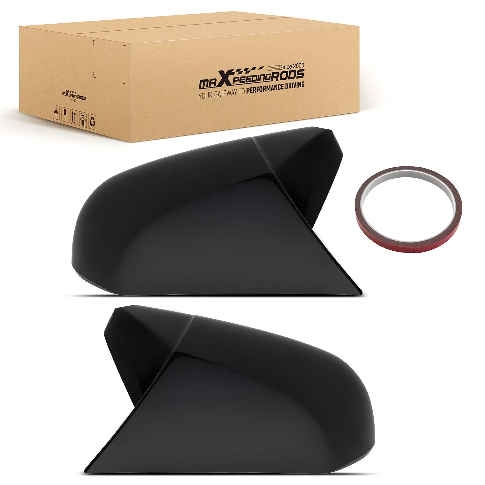 

Mirror Covers Caps for Toyota Camry Avalon 2018-23 Black ABS Left Right Side