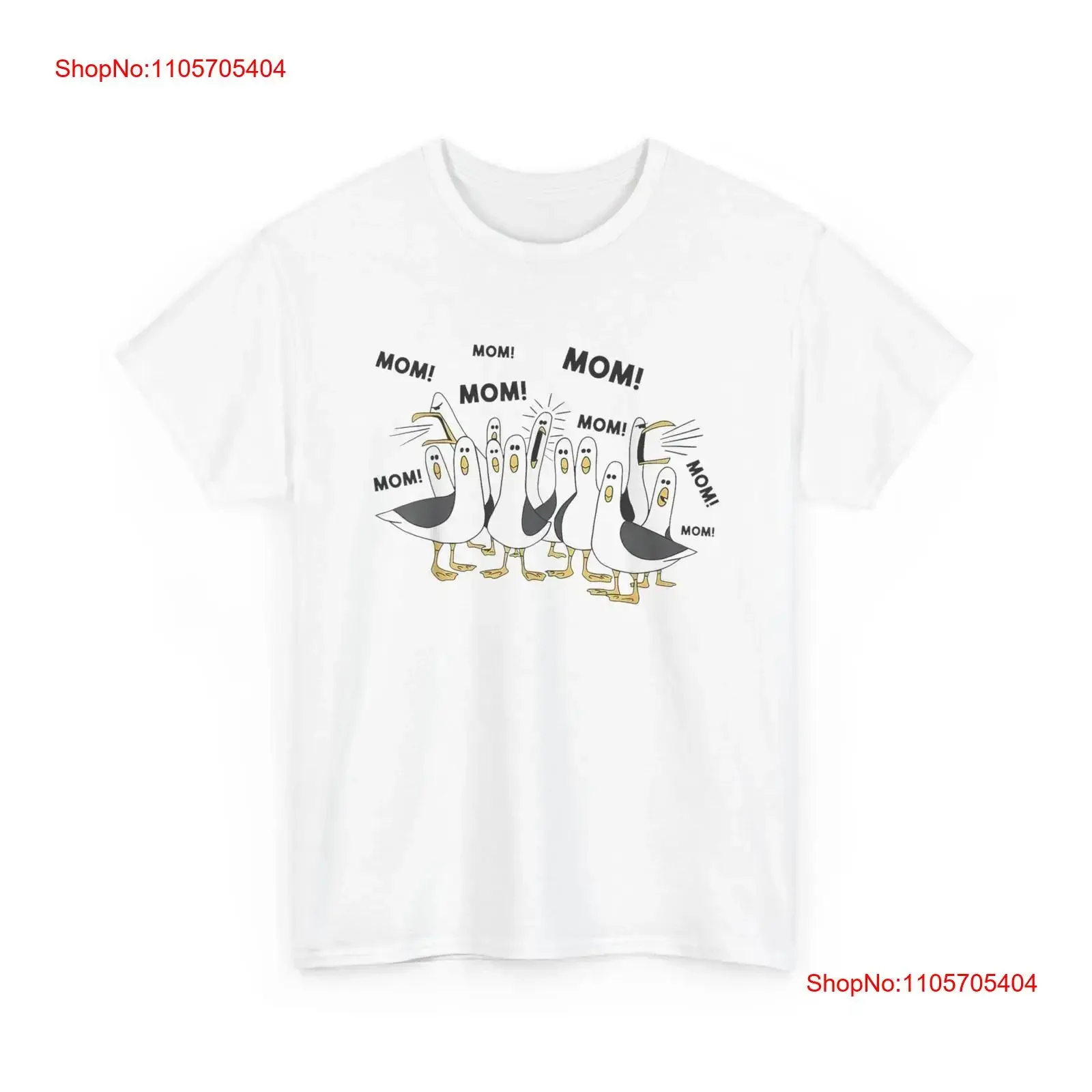 Seagull Mom Funny T Shirt Ocean Life Mother's Day Bird Animal long or short sleeves vintage Washed streetwear Comfortable