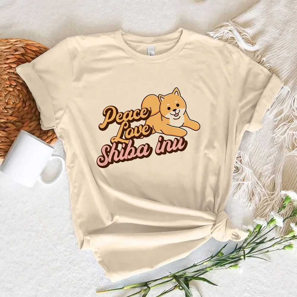 

Shiba Inu t shirt women comic summer top girl 2000s clothes