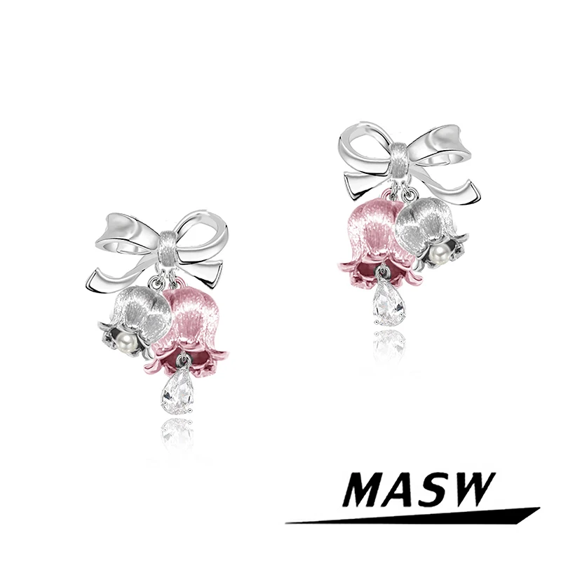 

MASW Original Design Cute style Temperament Pretty Flower Earrings For Women Female Gifts Sweet Jewelry Fashion Accessories