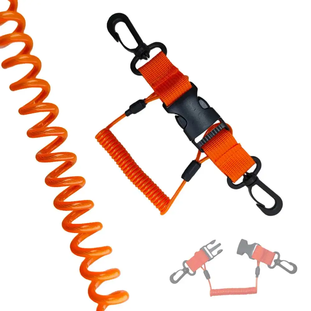 Underwater Camera Anti-Lost Coiled Tether Diving Snorkeling Quick Release Photography Spring Rope Lanyard