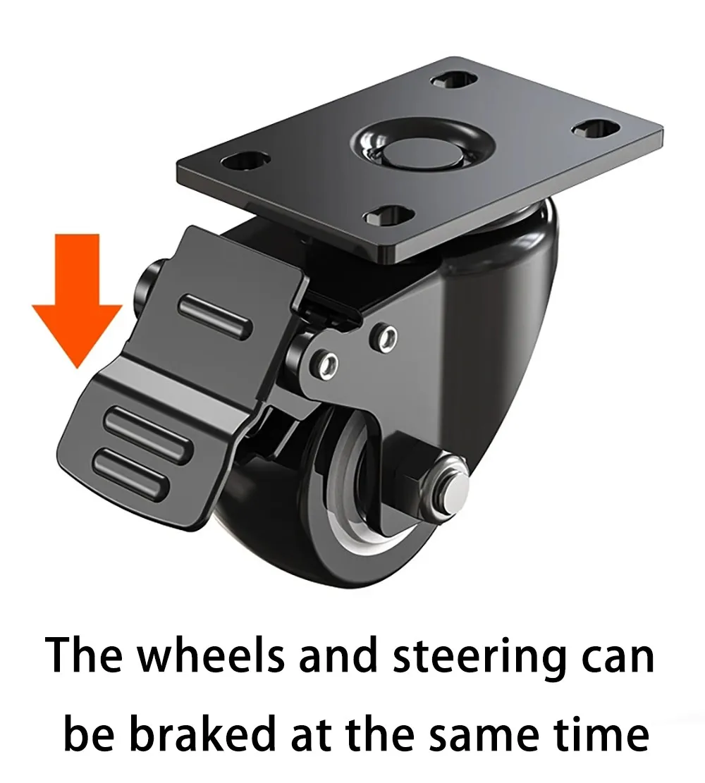 Heavy duty silent universal casters 1.5 inch, 2 inch, 2.5 inch, 3 inch with brakes.