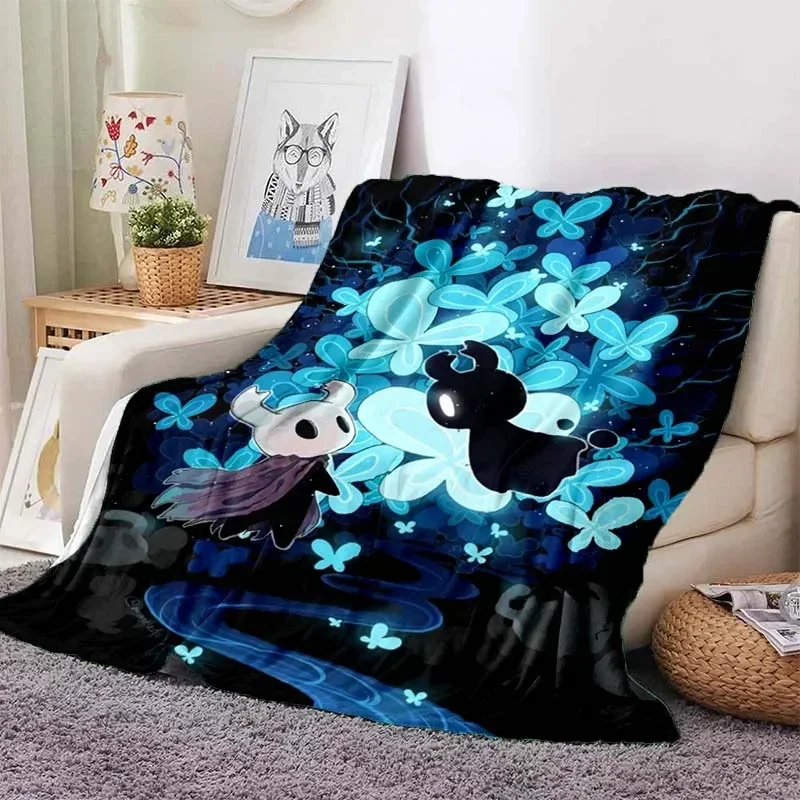 Hollow Knight Fashion Digital Printed Pattern Thin Blanket Flannel Blanket Portable Home Travel Office Lunch Break Blanket