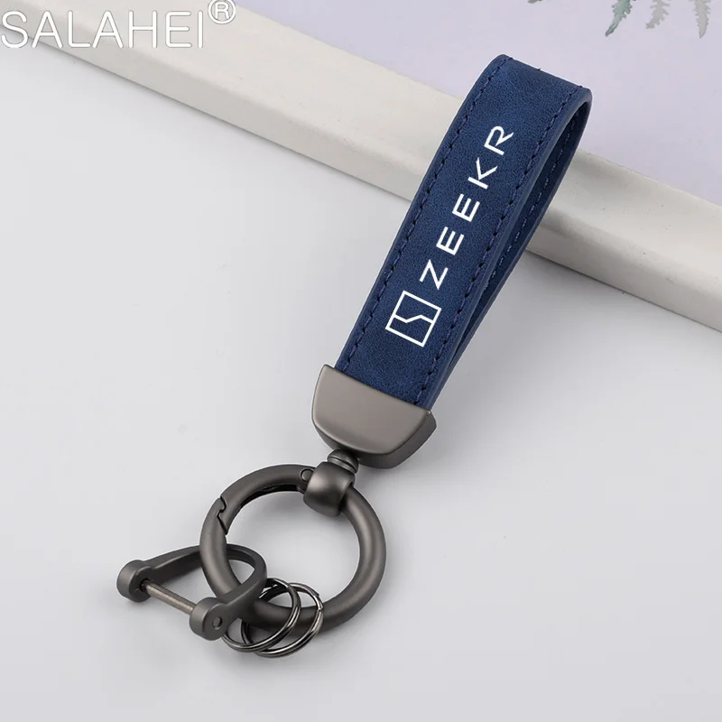 

Suede Car Keychain Vintage Leather Zinc Alloy Universal Luxury Key Chain For ZEEKR 001 009 M-Vision 2022 2023 2024 Accessories