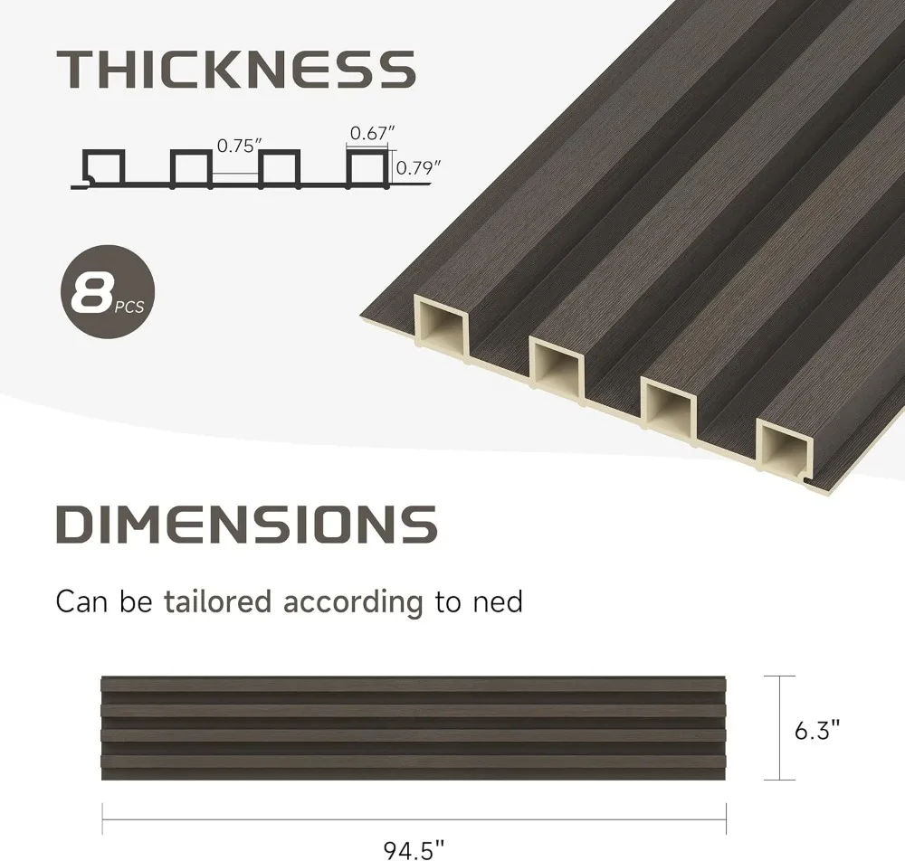 8 Pack Wood Slat Wa…