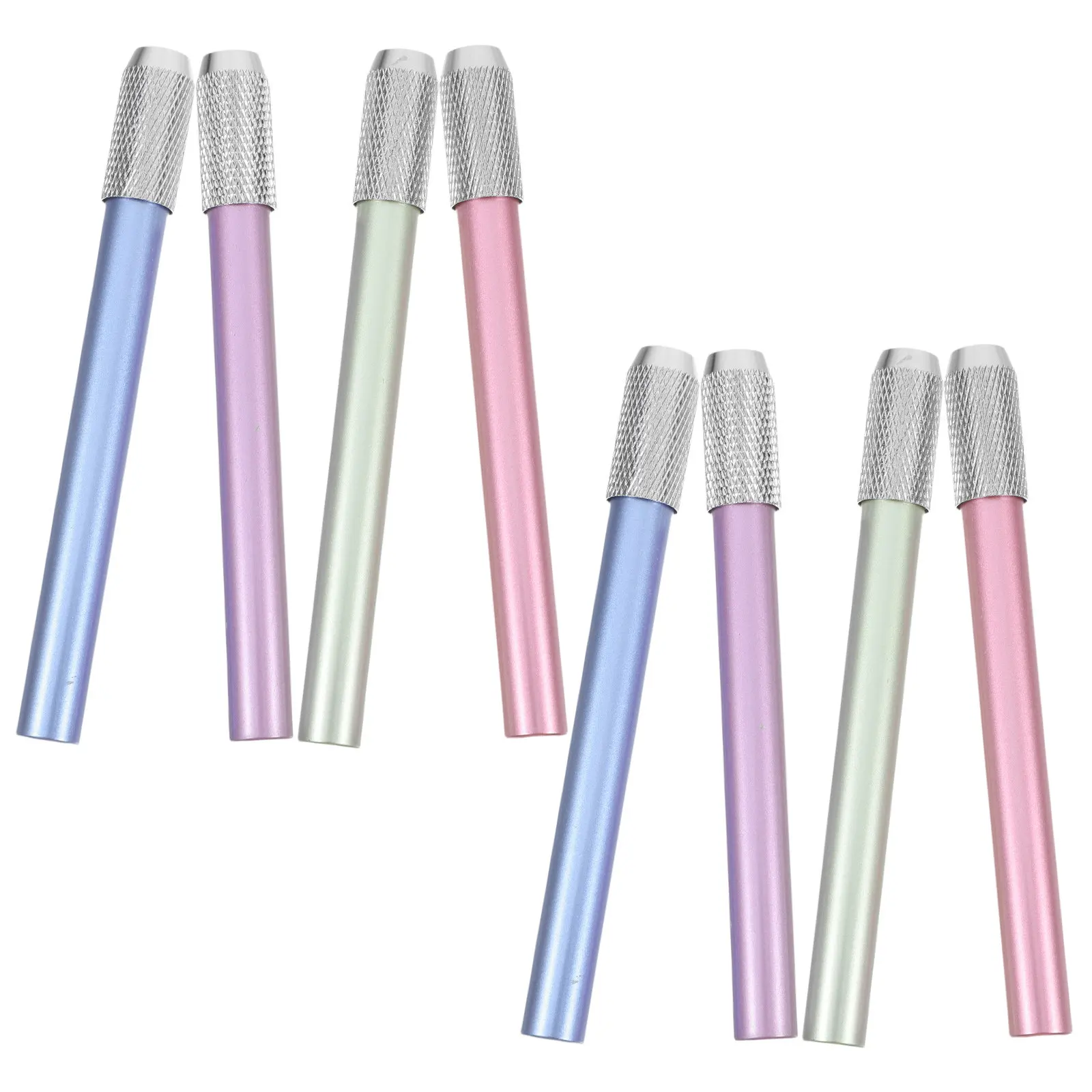 8 Pcs Crayon Extension Office Pencil Holder Extender Metal Lengthener Art for Pencils