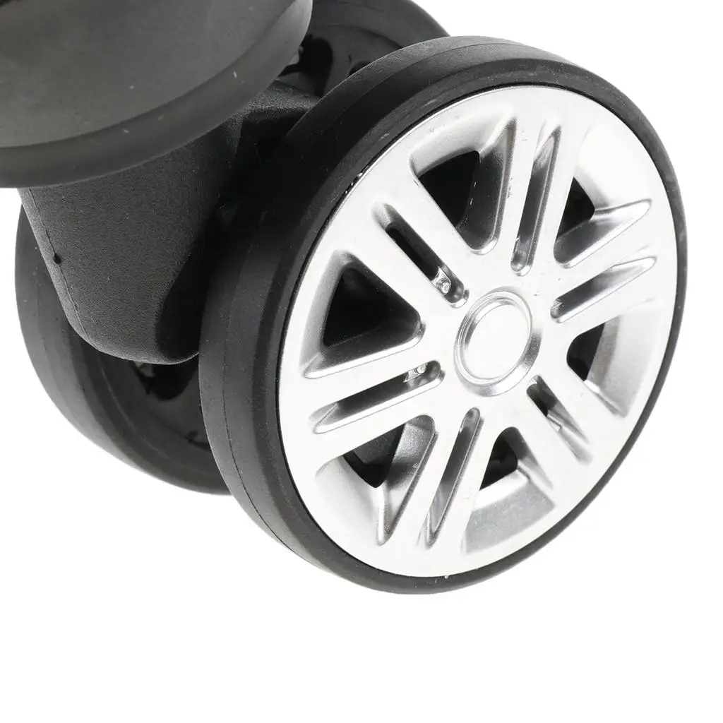 1 Pair Universal Swivel Luggage Suitcase Wheel Replacement Caster Large Size , Black, as described