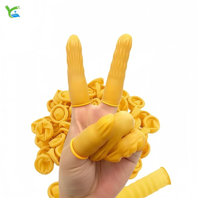 使い捨て帯電防止ゴム指サック工場-耐摩耗性保護-防塵-パウダーフリー-ネイルアート-厚手指サック