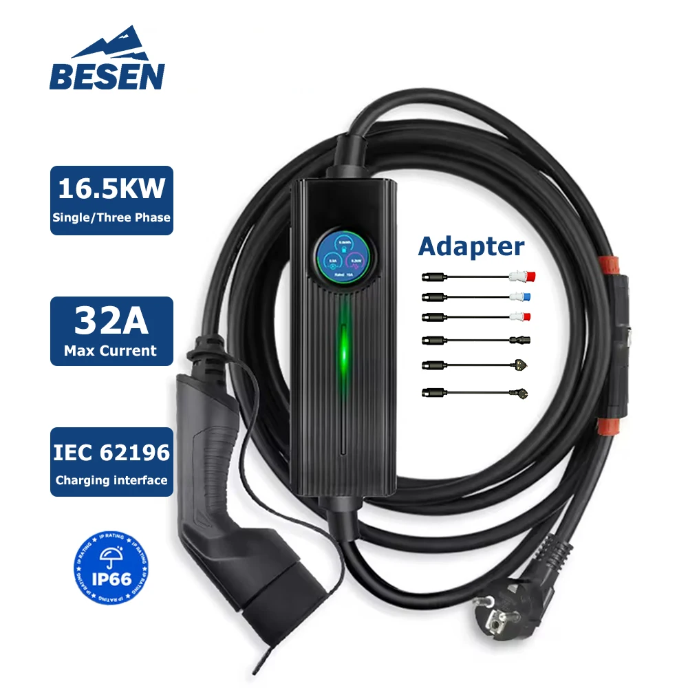 

BESEN 3 Phase 16kW PORTABLE CHARGING BOX 32A Electric Charger for Car