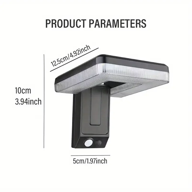2/4 قطعة أضواء LED الشمسية قابلة للطي مع محس حركة في الهواء الطلق الجدار مصباح 3 وضع مقاوم للماء ضوء الشارع الشمسي لتزيين حديقة الفناء