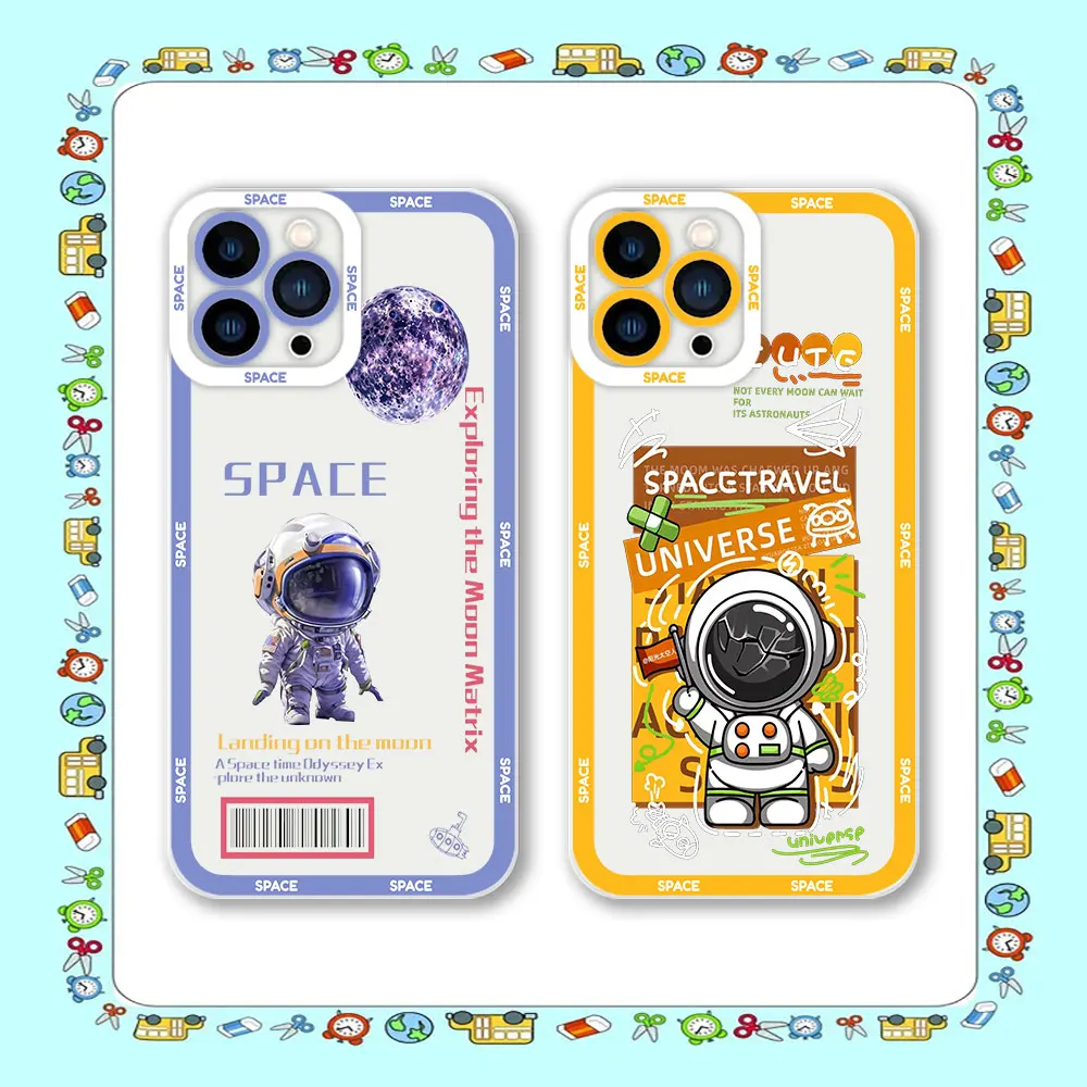 Luxury Cartoon Astronaut Clear Soft Silicone Phone Case For Xiaomi POCO X5 X4 X3 NFC GT M4 M3 11 11T PRO LITE NE 5G Cover Cqoues