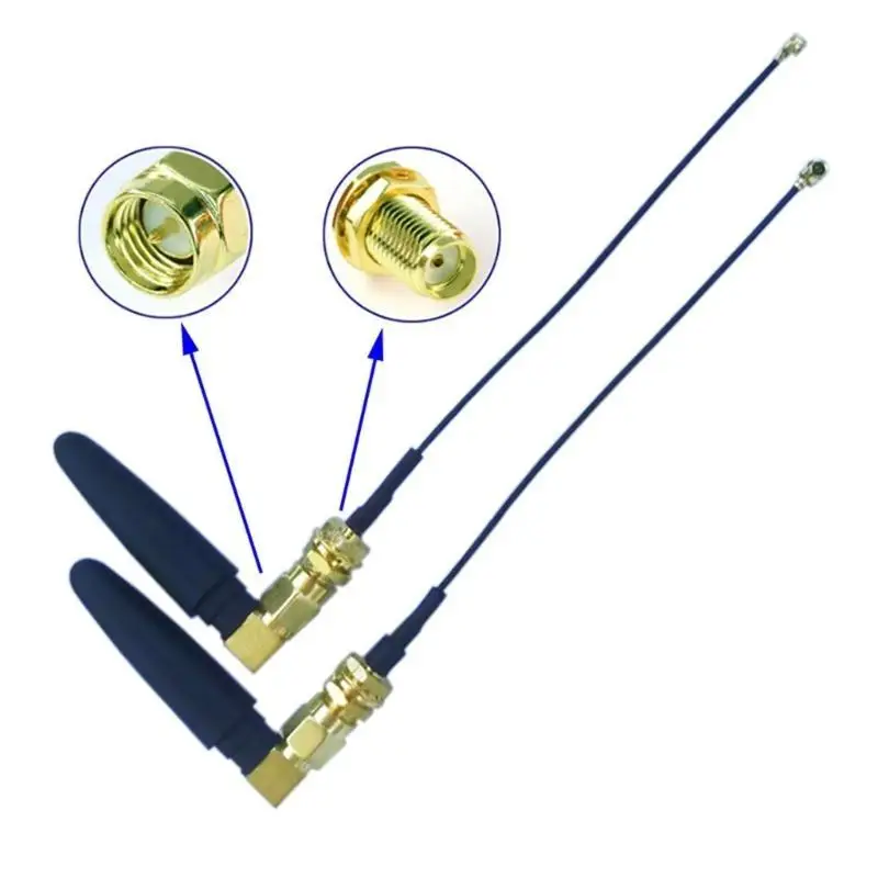 652F 2.4GHz/5.8GHz Dual Band 3dbi RPSMA-/SMA Connettore in gomma utilizzato per scheda Mini PCI