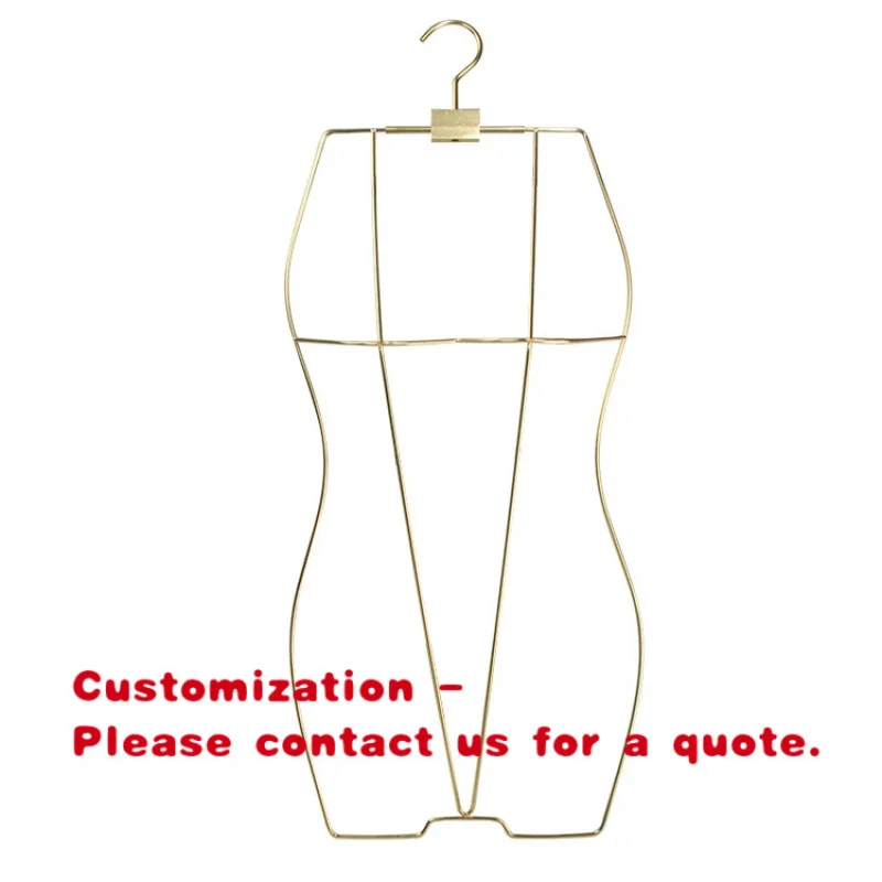 custom.High Quality Customized Stainless Steel Bikini Hangers Full Body Shape Swimwear Display Stand Foldable Single Wardr