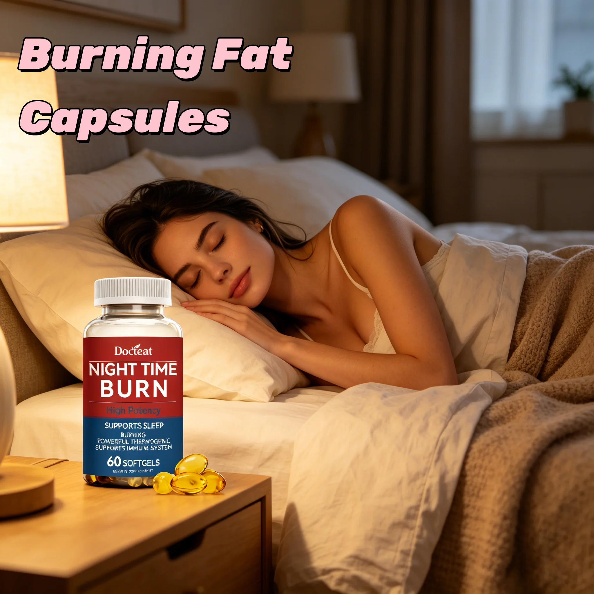 DOCTEAT Slimming Capsule Burn Fat Losing Weight While Sleeping Stimulate Metabolism Detox Maintain Blood Sugar Balance Capsules