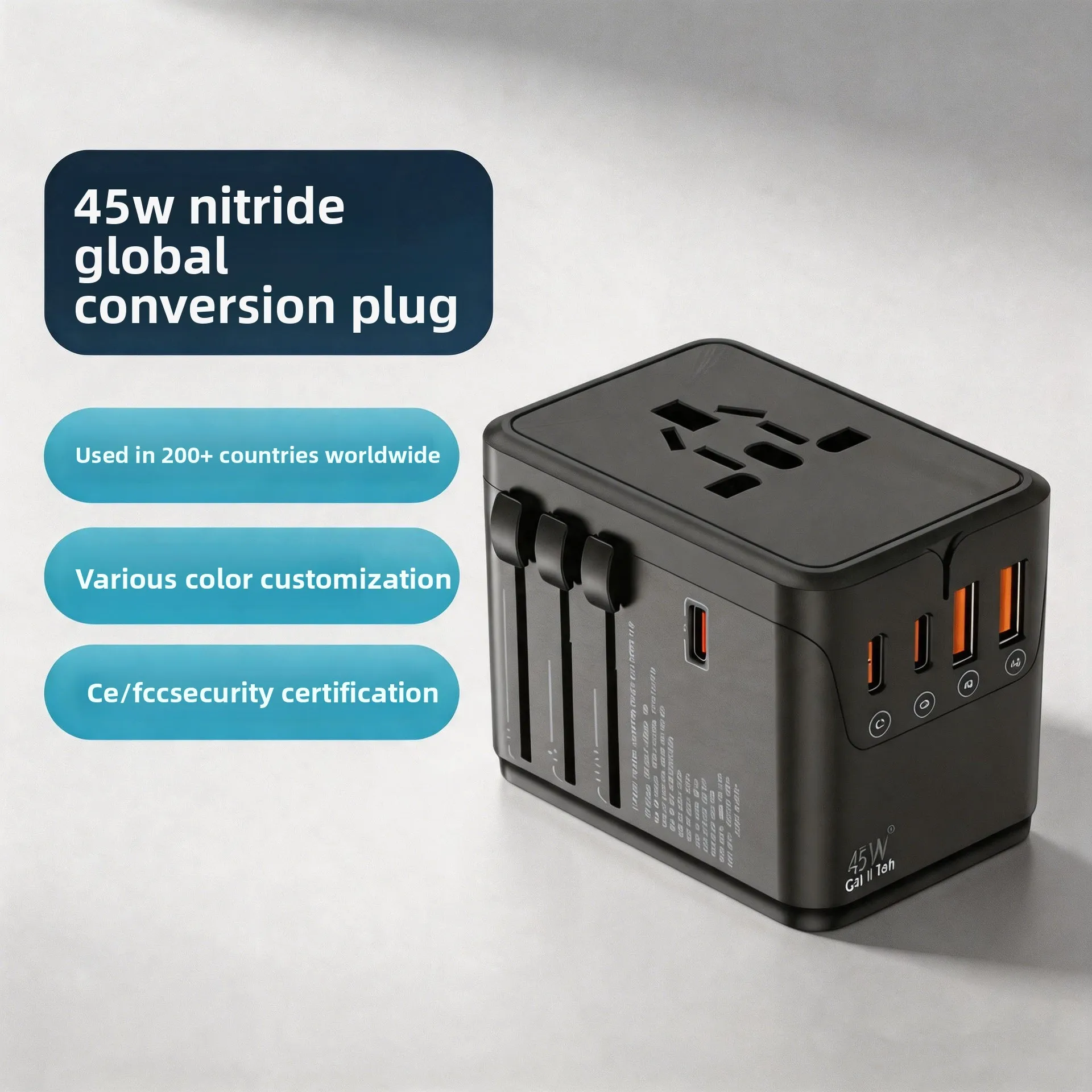Multi-country Travel Power Socket Converter, Leakage Protection Universal International Travel Plug Adapter
