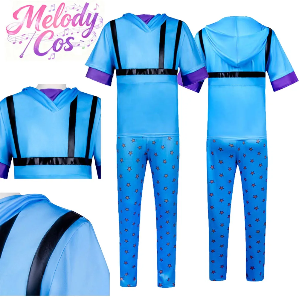

Adult Johnny Joestar Cosplay Costume Anime JoJo Fantasia Blue Shirt Pants Hat Outfits Halloween Carnival Disguise Party Suits