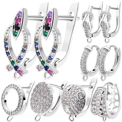 Juya 2 4Pcs/Lot DIY Gold Silver Plated Anti-Allergy EarWire Stitches Fastener Fixtures Earring Hooks For Women's Earring Making