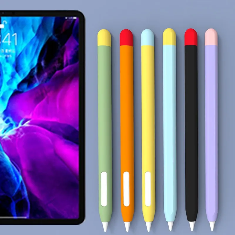 Capa de silicone para Apple Pencil, Anti-Scratch Stylus Pencil Cover, Luva protetora, Lápis Cap, 2ª Geração