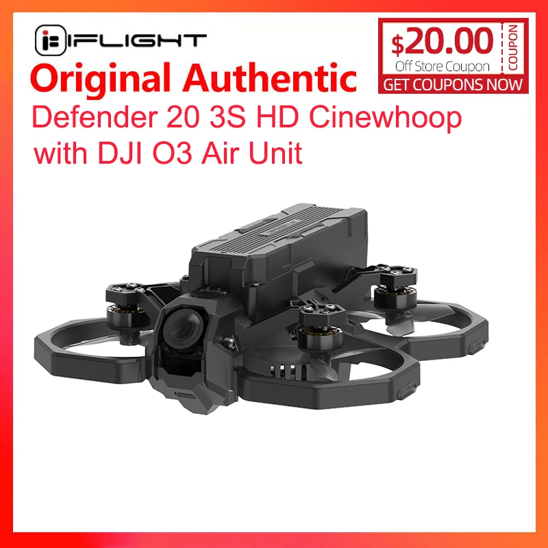 IFlight Defender 20 3S HD Cinewhoop Drone BNF z jednostką powietrzną O3 dla części FPV