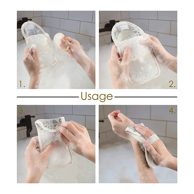 6 Pcs Soap Saver Pouch,Exfoliating Soap Bag Body Scrubber Exfoliator Sponge Holder Hanging Rope Bags For Bath Or Shower