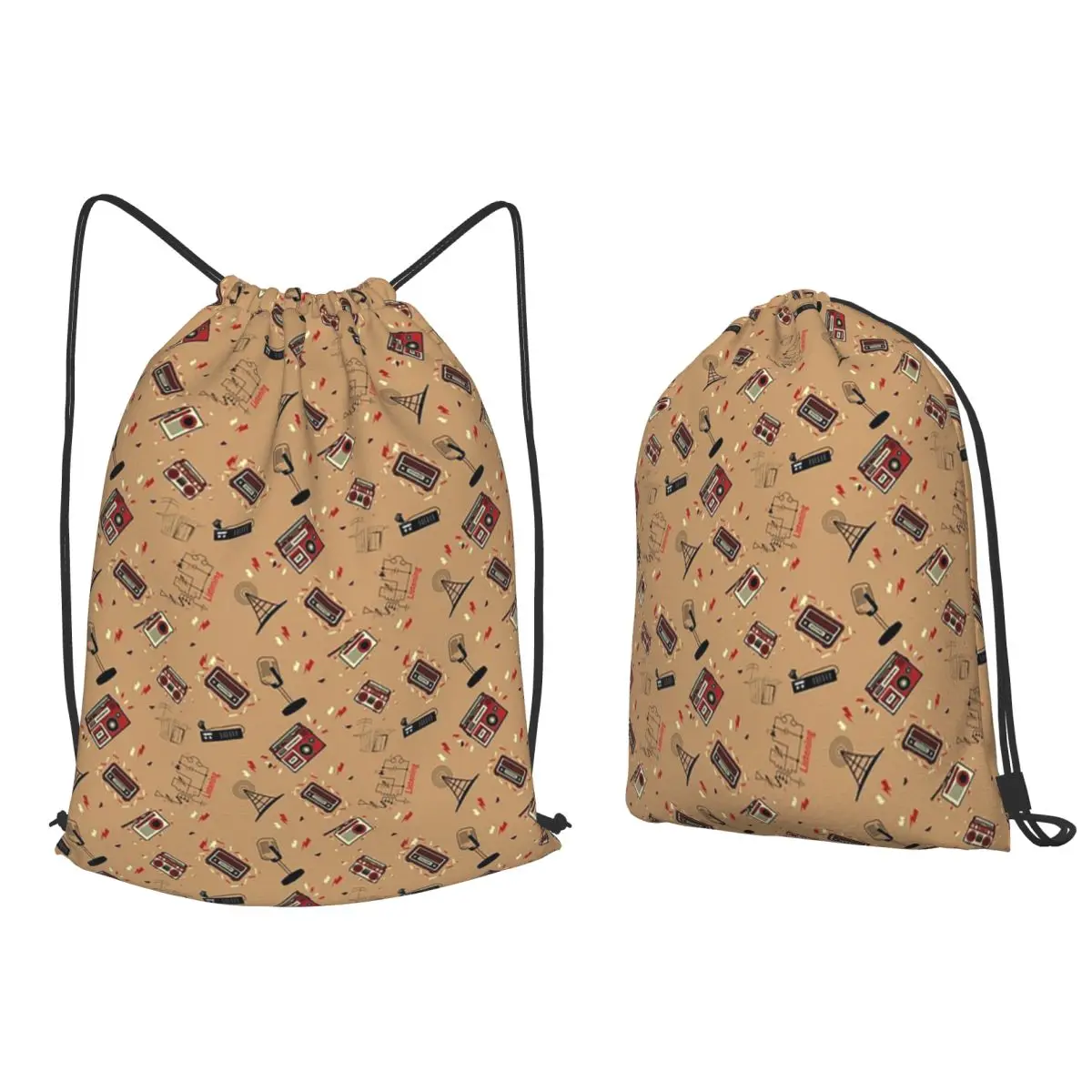 Amateur Radio Enthusiast Backpacks Fashion Drawstring Bundle Pocket Storage Bag Book Bags for Travel Students