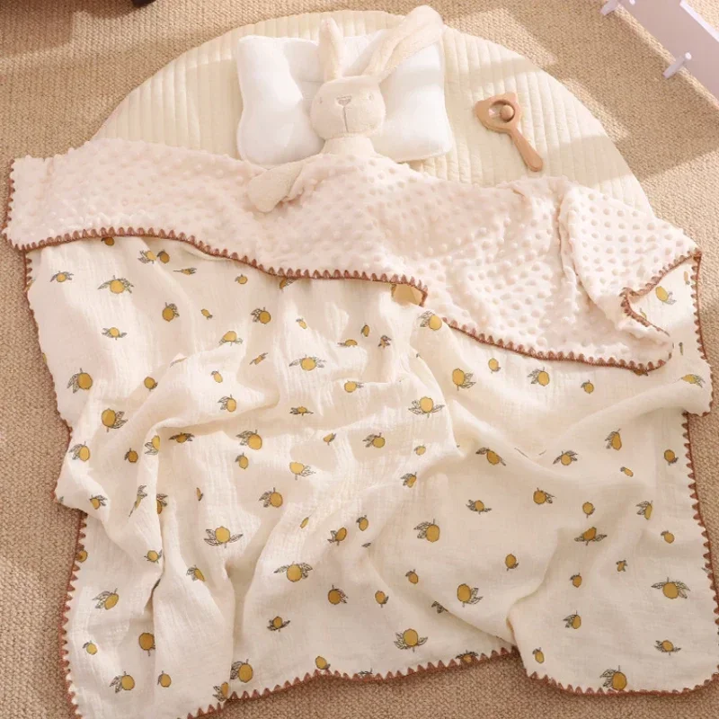

100x100cm Baby Blanket for Newborn Cotton Muslin Swaddle Blanket Kindergarten Quilt Bedding Infant Bath Towel Kids Supplies