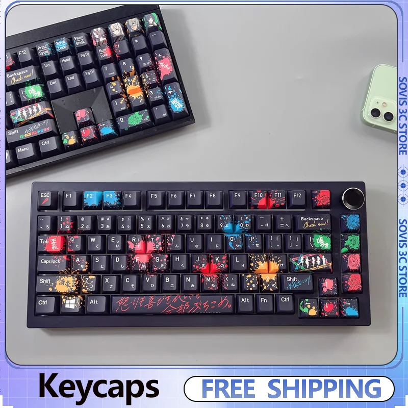 

Cute Girls Band Cry Theme Keycaps Cherry Profile Pbt Five-Sided Sublimation Custom Anime Key Caps DIY Mechanical Keyboard