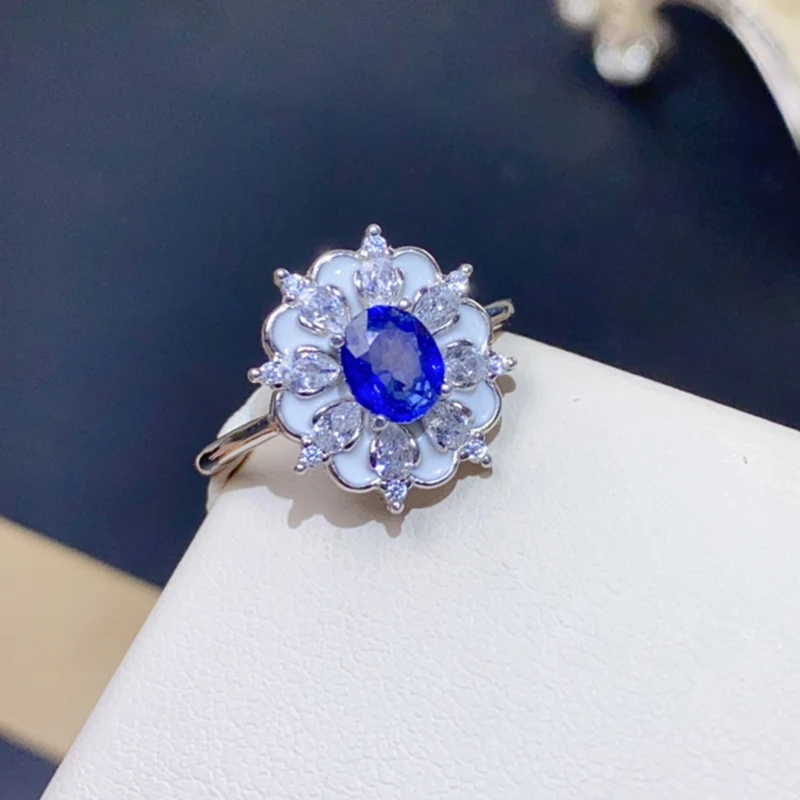 Natural Sapphire Rings for women silver 925 jewelry luxury gem stones 18k gold plated free shiping items