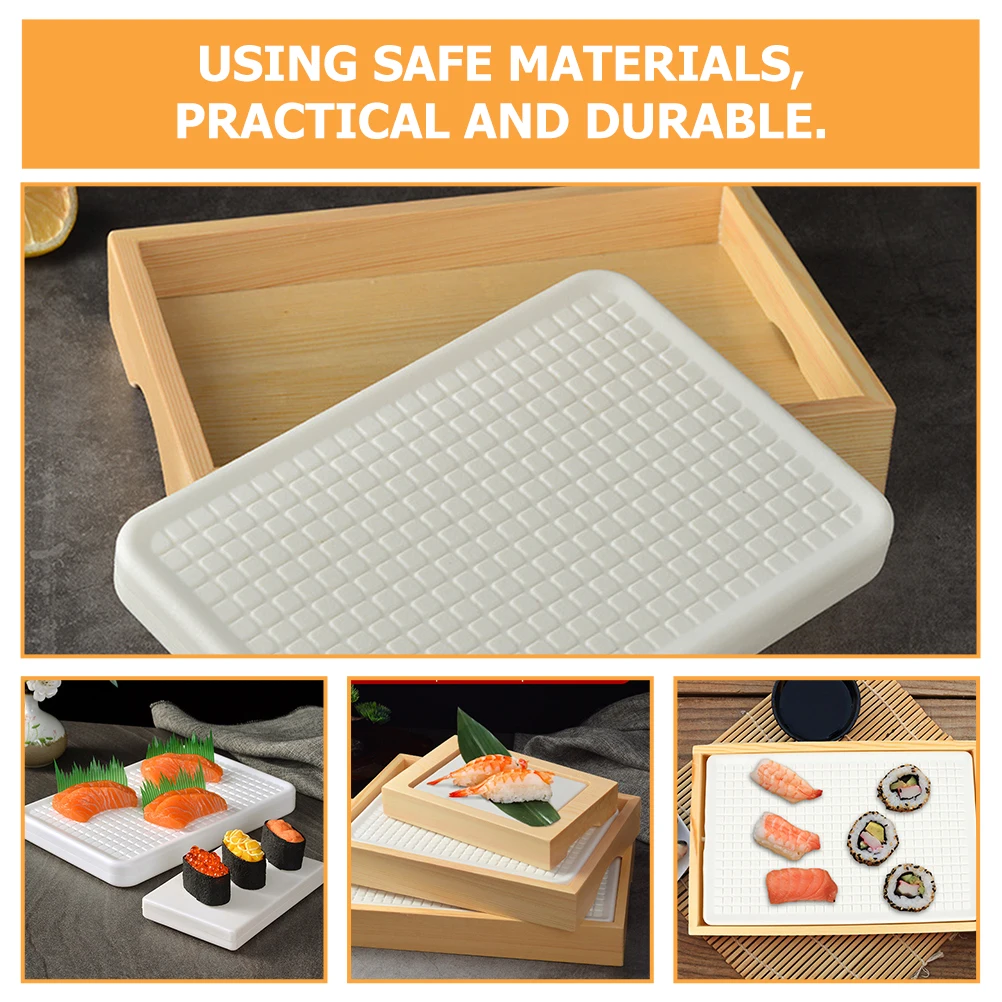

1 Set Seafood Freshness Preservation Ice Plate Bamboo Sushi Cold Food Serving Dish Decorative Kitchen Storage Solution Sushi