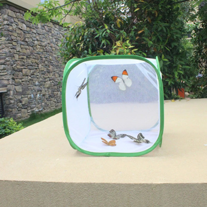 Collapsible Mesh Insect Cage Habitat Bird Butterfly Mantis Cricket Net Cloth Breeding Farm Hatch Cage New