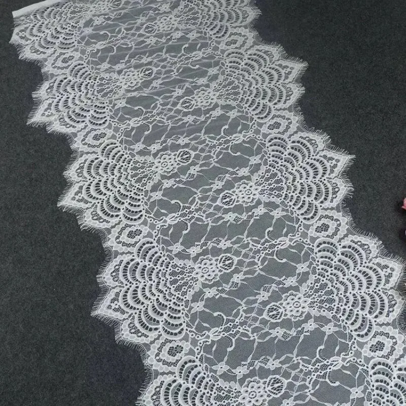 Popular Soft And Skin - Kind Mesh Eyelash Lace Pressing Lace Ideal For Wedding Dress And Clothing Splicing Width 46cm