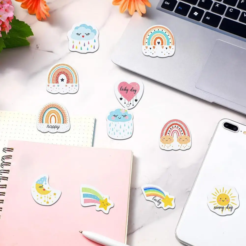 สติกเกอร์ Relief ความเครียดสติกเกอร์ความวิตกกังวลของคอมพิวเตอร์สติกเกอร์ Relief ความวิตกกังวล24ชิ้นแถบรูปรุ้งสำหรับนักเรียนลดความเครียด