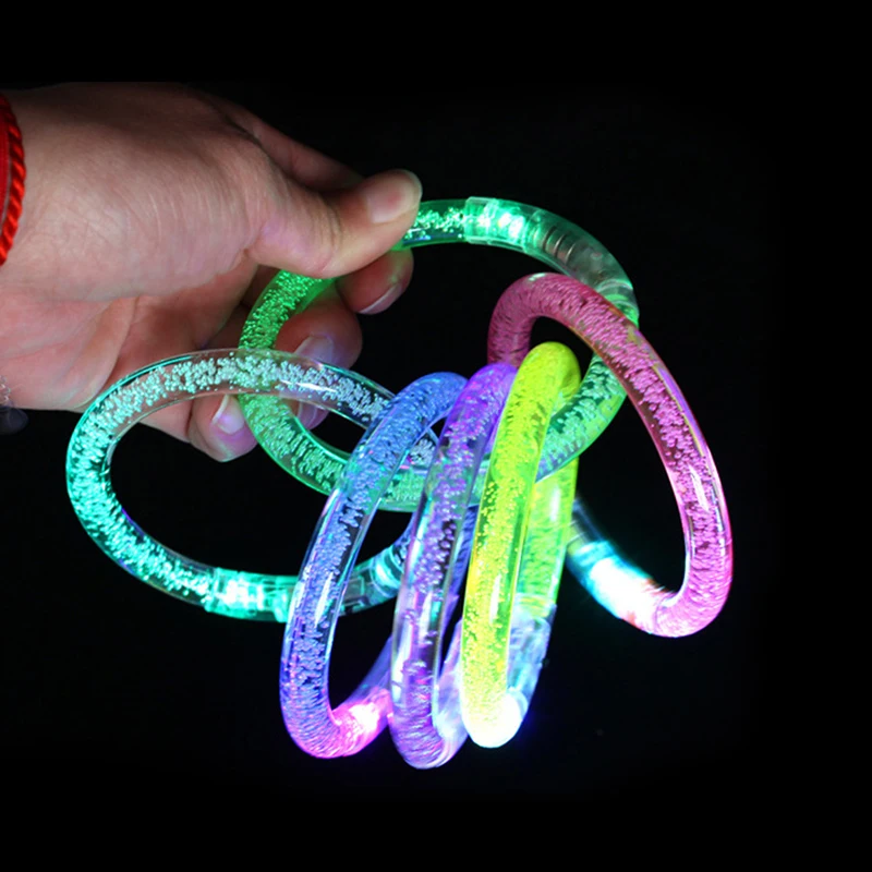 Led Glow bracciale acrilico Flash Glow-In-The-Dark bracciale Link Day concerti forniture per feste