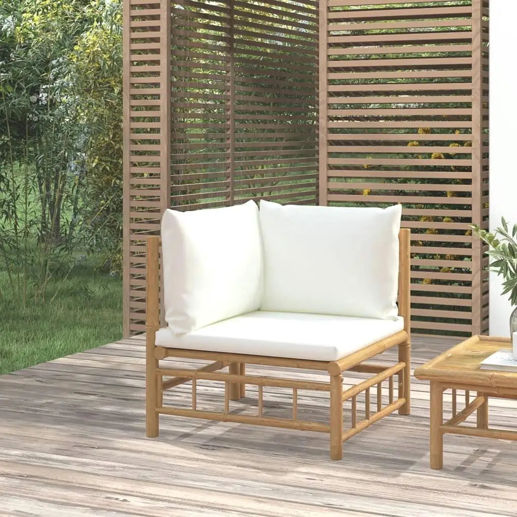 

Bamboo Modular Garden Corner Sofa Cream White 1-2 Seater
