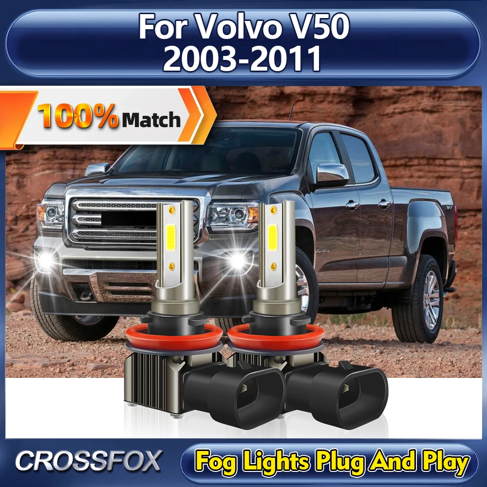 

2Pcs H8 H9 H11 LED Fog Lights Bulbs 20000LM Car Fog Lamps 6000K For Volvo V50 2003 2004 2005 2006 2007 2008 2009 2010 2011
