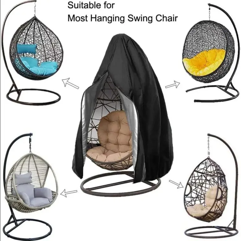 Oxford Cloth Waterproof Cover Outdoor Hanging Chair Dust Cover Zipper Hanging Chair Swing Eggshell Cover
