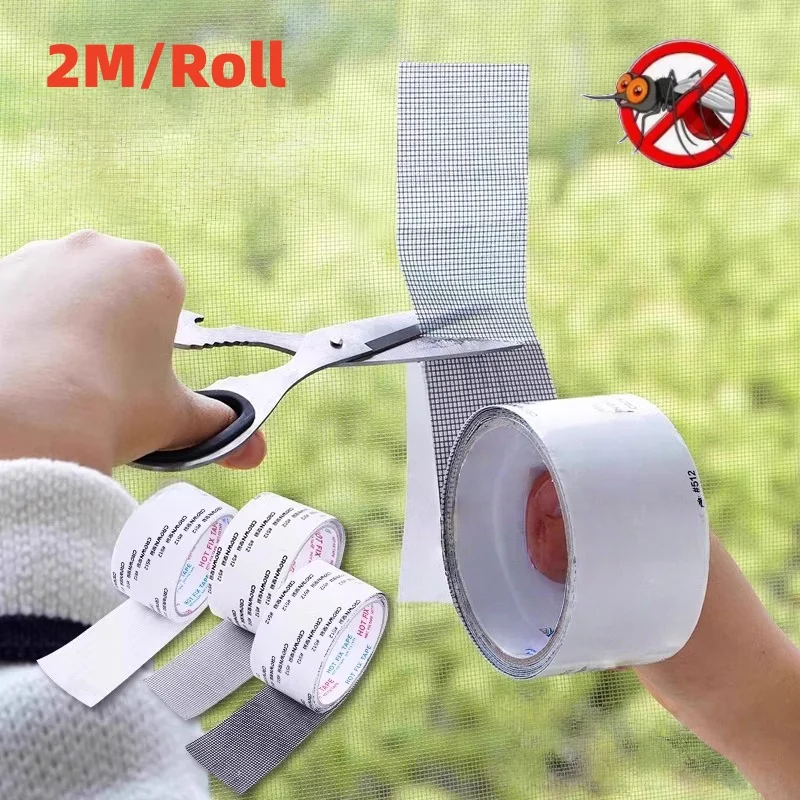 2M/roll Window Screen Patch Exhaust Grille Window Door Drainage Hole Anti-mosquito Paste Mesh Screen Invisible Repair Subsidy