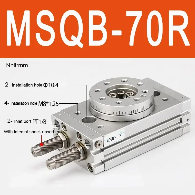 MSQB Pneumatische roterende actuator 190 °   Verstelbare zwenkrotatie voor industriële automatisering, machinesarmen